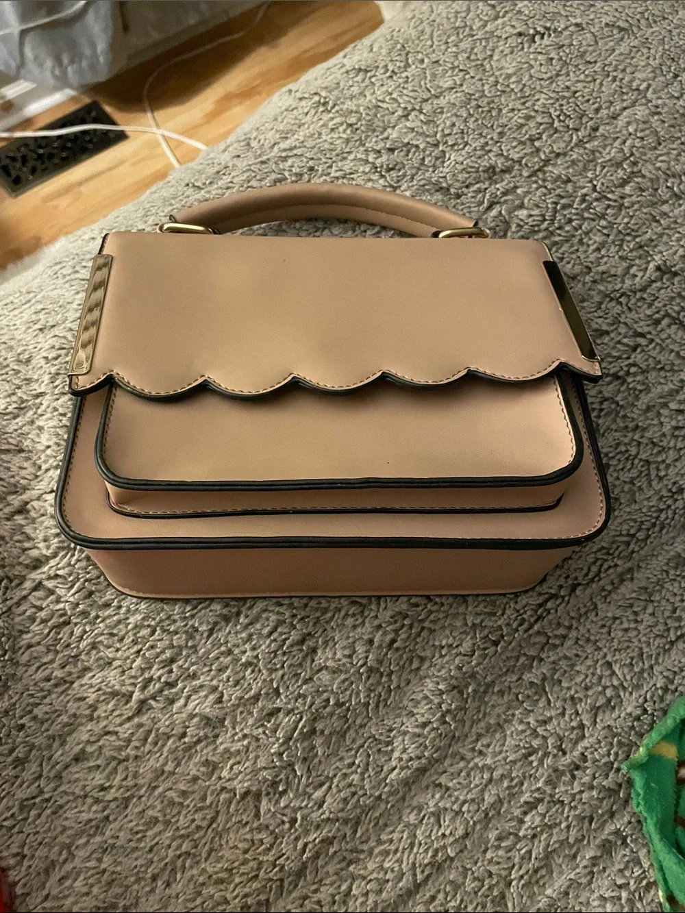 Scalloped Top-Handle Satchel in Nude (never used ) super cute!